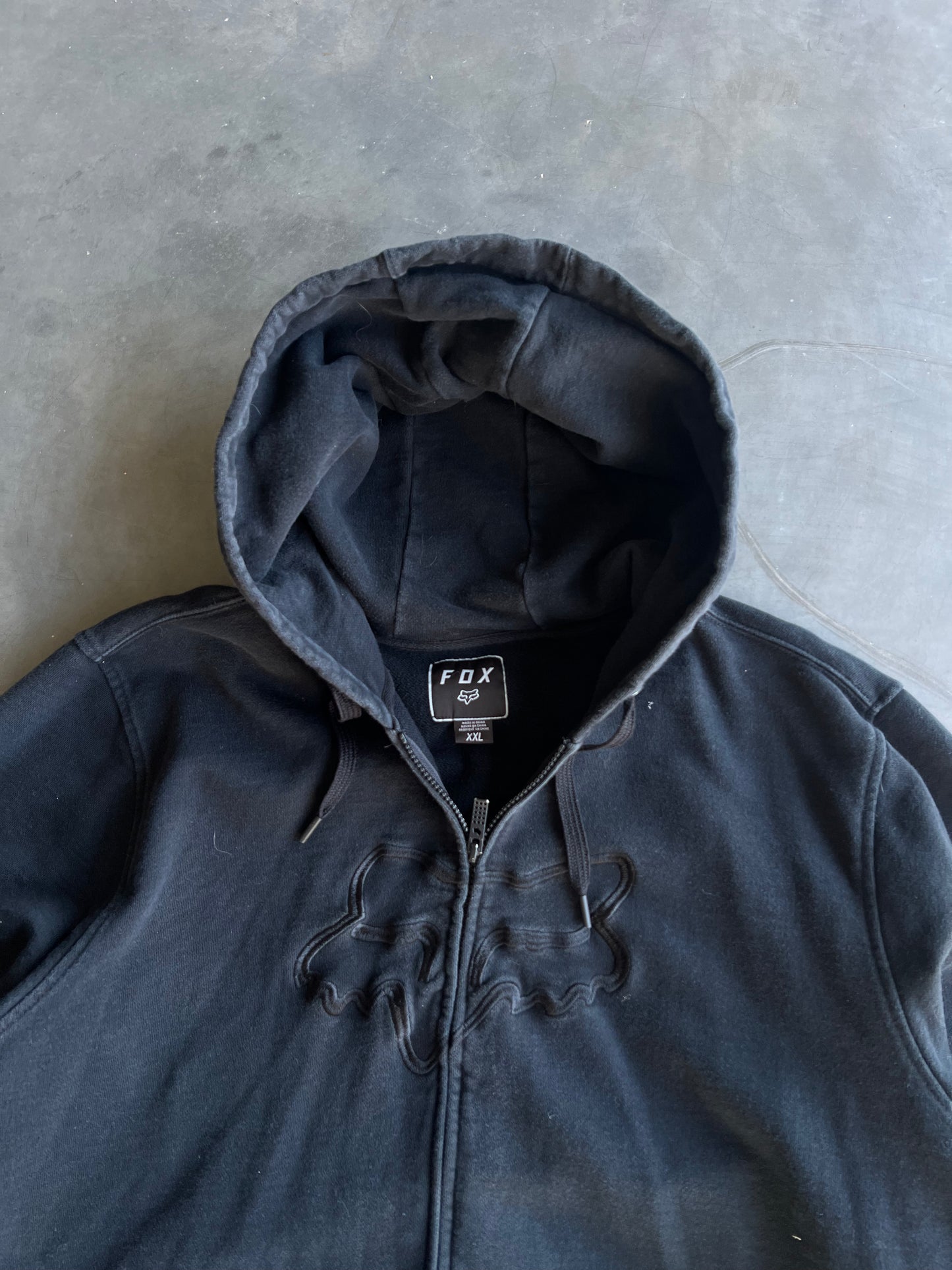 Vintage Black Fox Racing Zip Hoodie - XXL