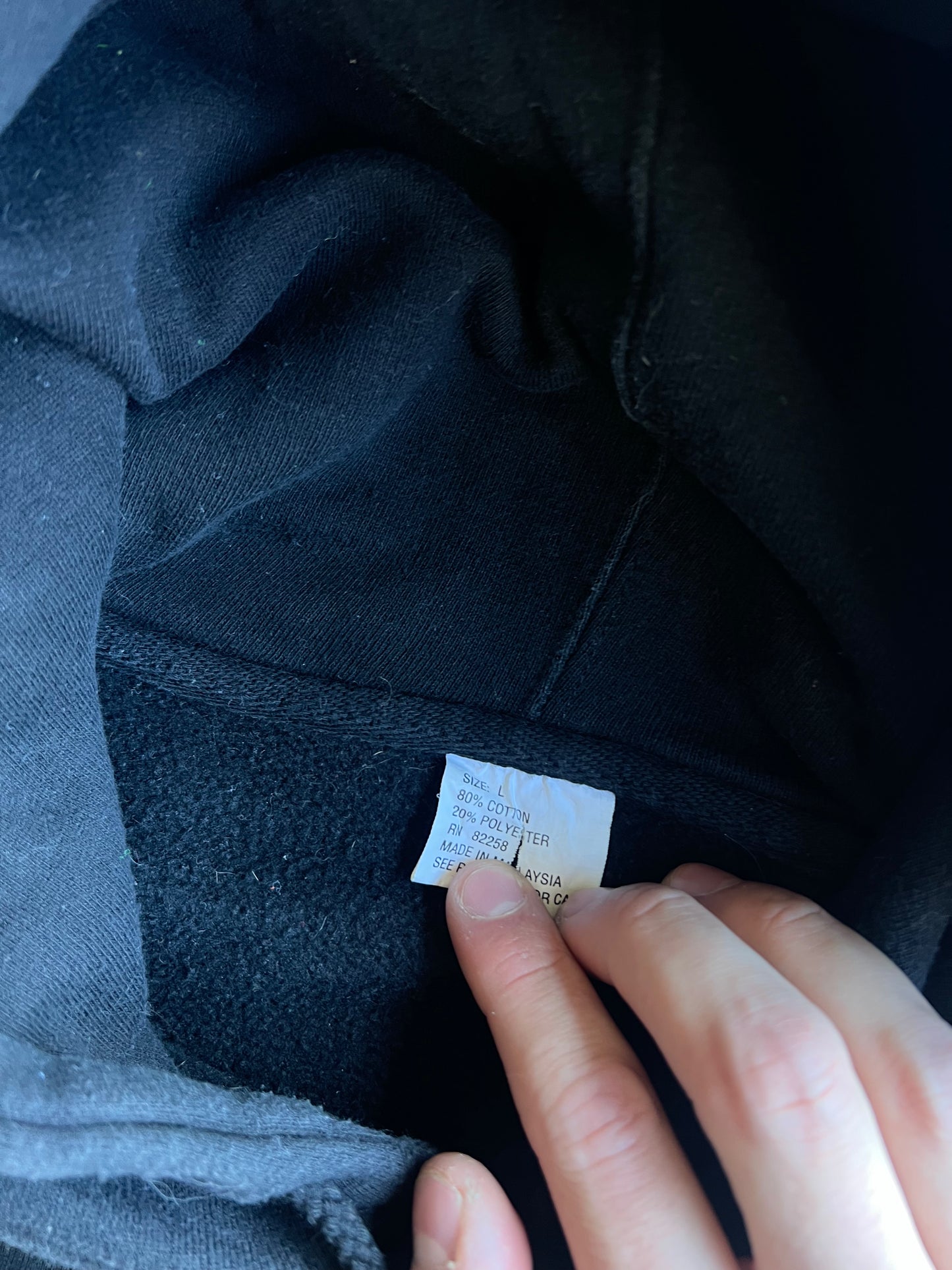 Vintage Black John Deer Embroidered Hoodie - L