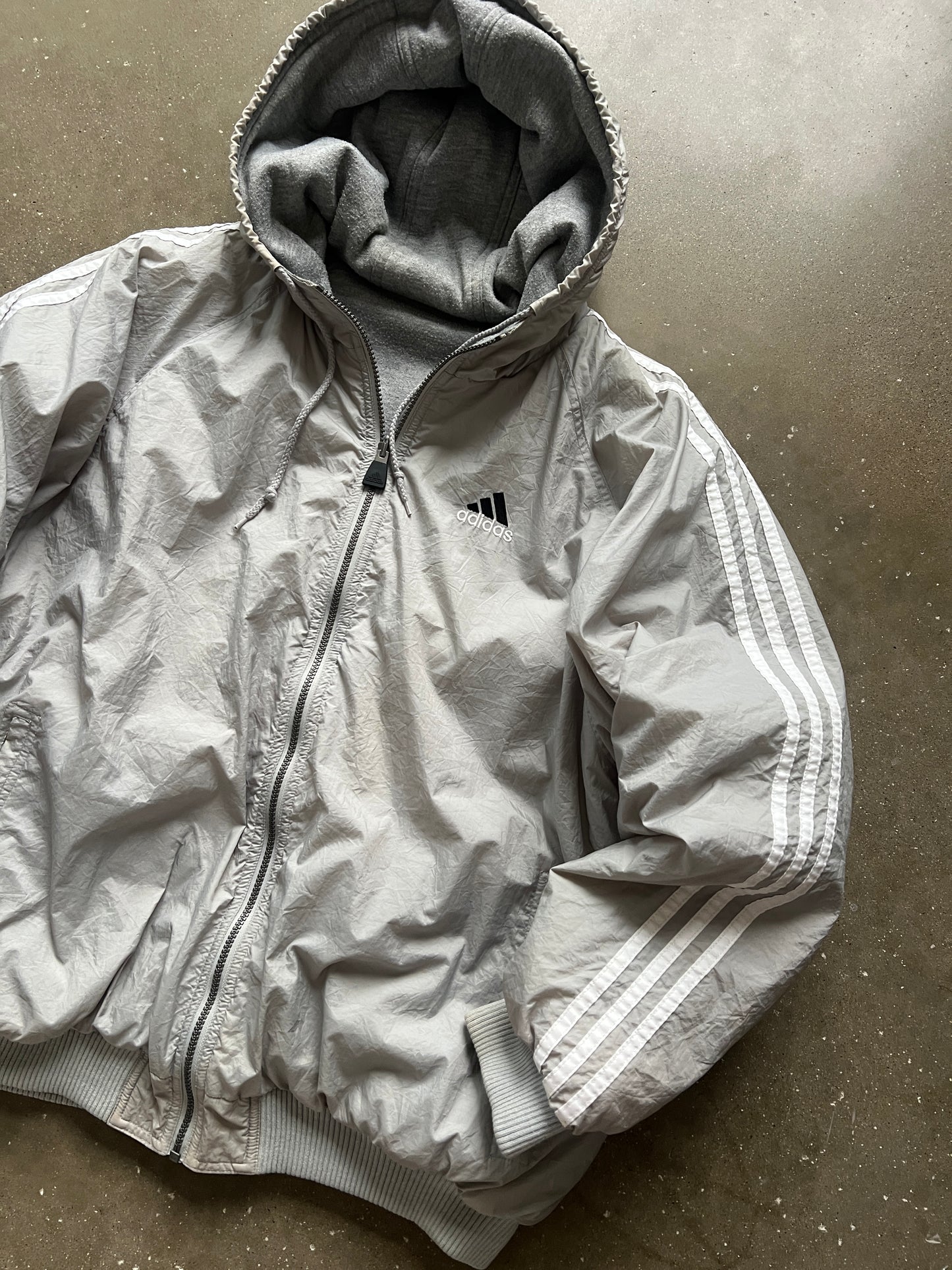 Vintage Grey Adidas Sports Jacket - L