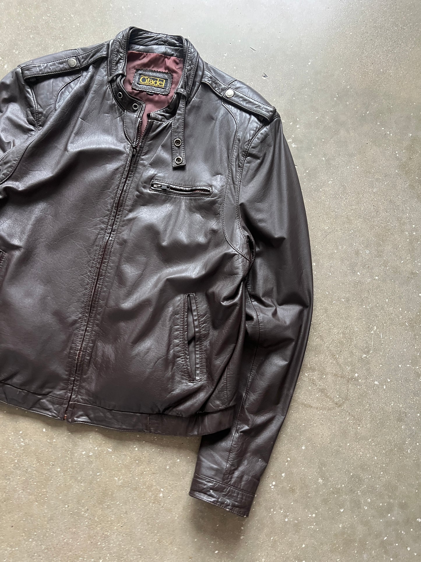 Vintage Purple Citadel Leather Jacket - L