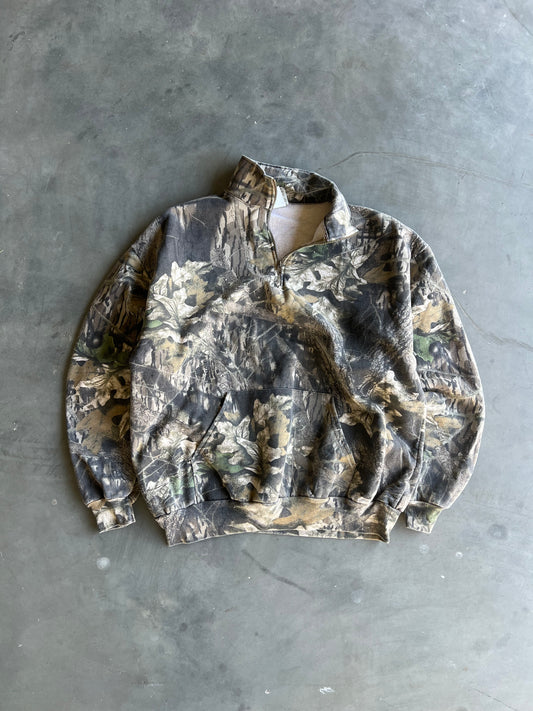 Vintage Real Tree Camo Quarter Zip - XL
