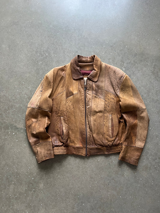 Vintage Burn Hazel Patchwork Leather Jacket - L