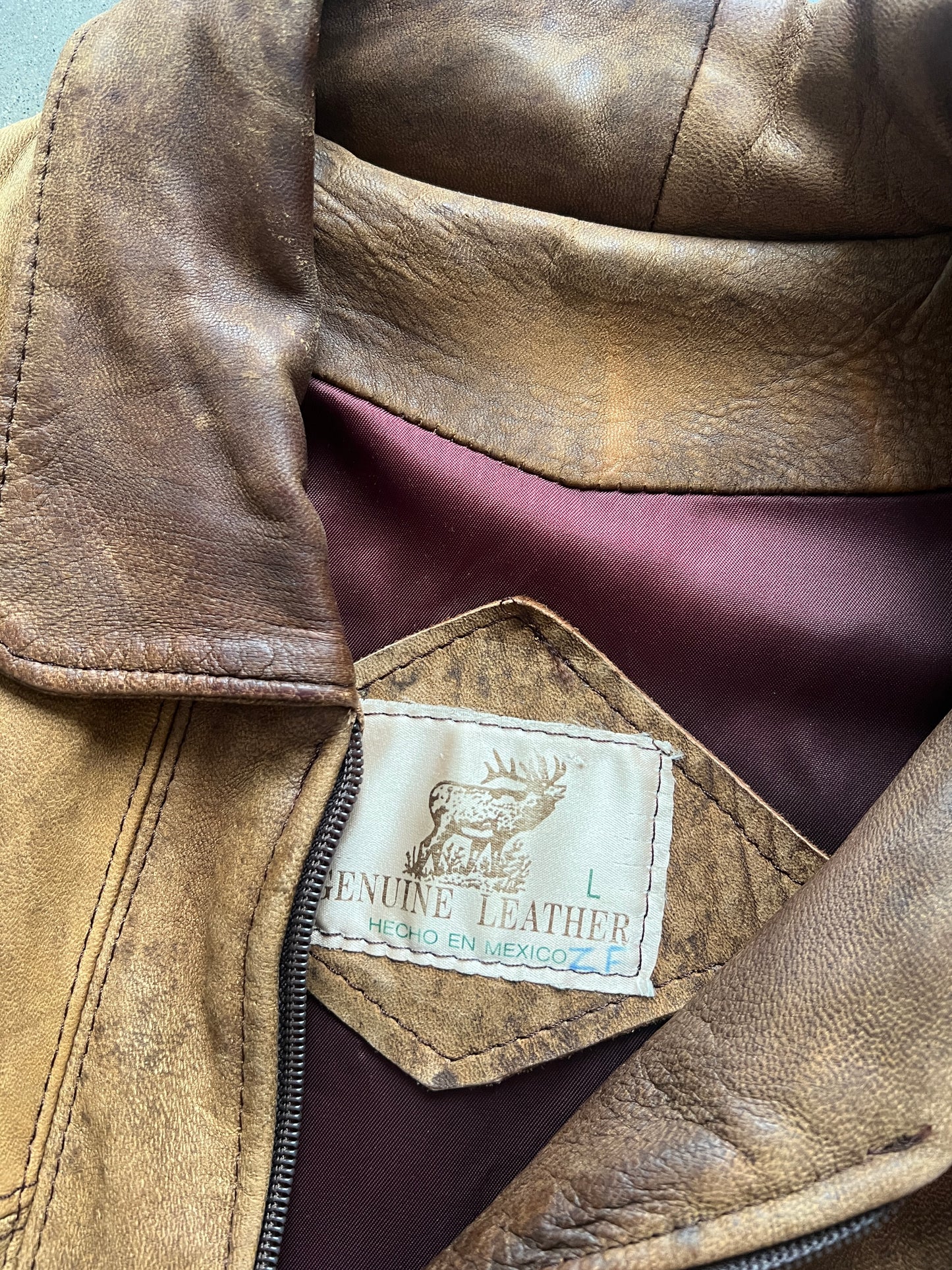 Vintage Burn Hazel Patchwork Leather Jacket - L