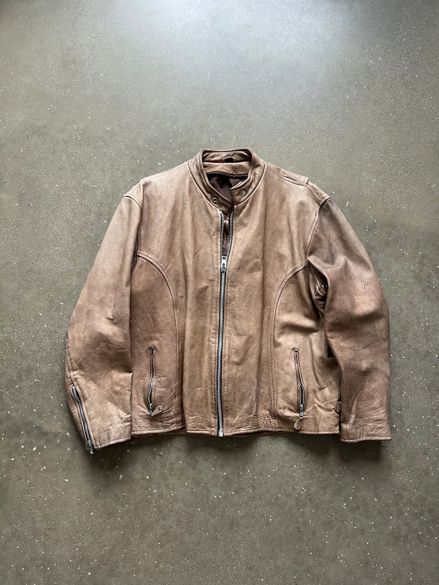 Vintage Camel Brown Leather Jacket - L