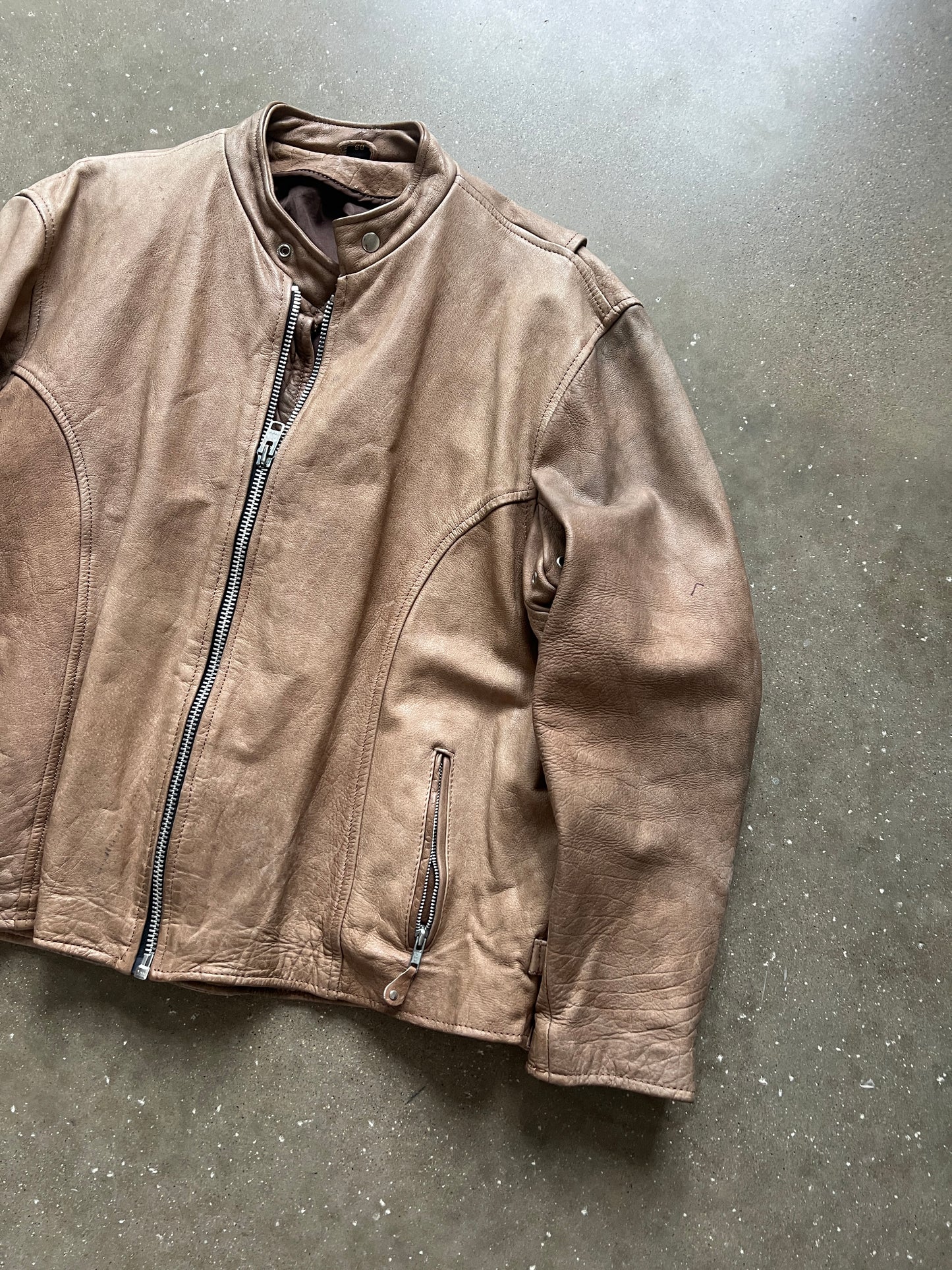 Vintage Camel Brown Leather Jacket - L