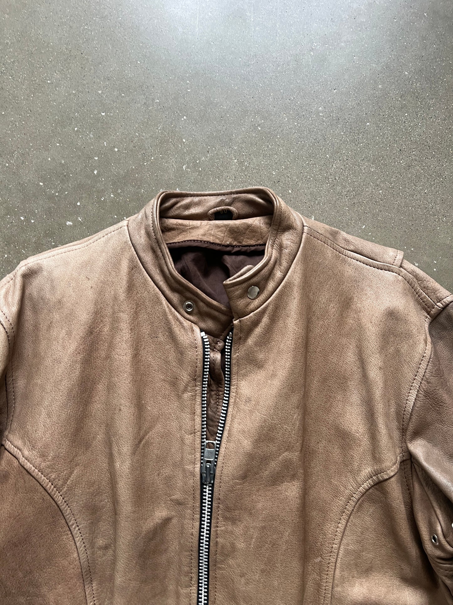 Vintage Camel Brown Leather Jacket - L