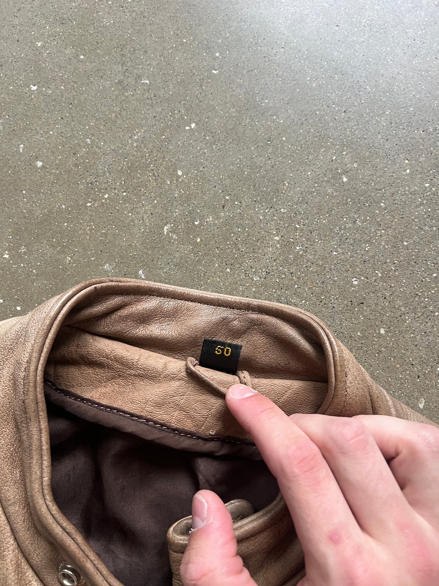 Vintage Camel Brown Leather Jacket - L