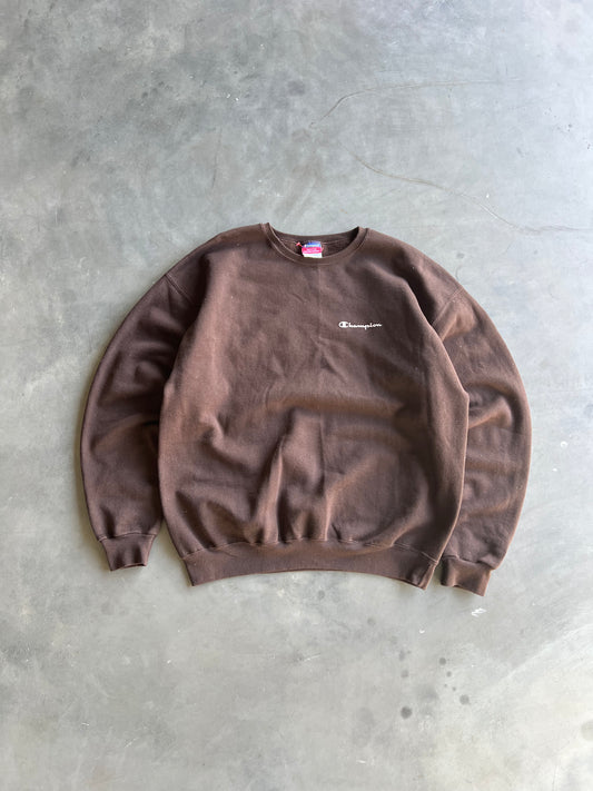 Vintage Mocha Brown Champion Crew - XL