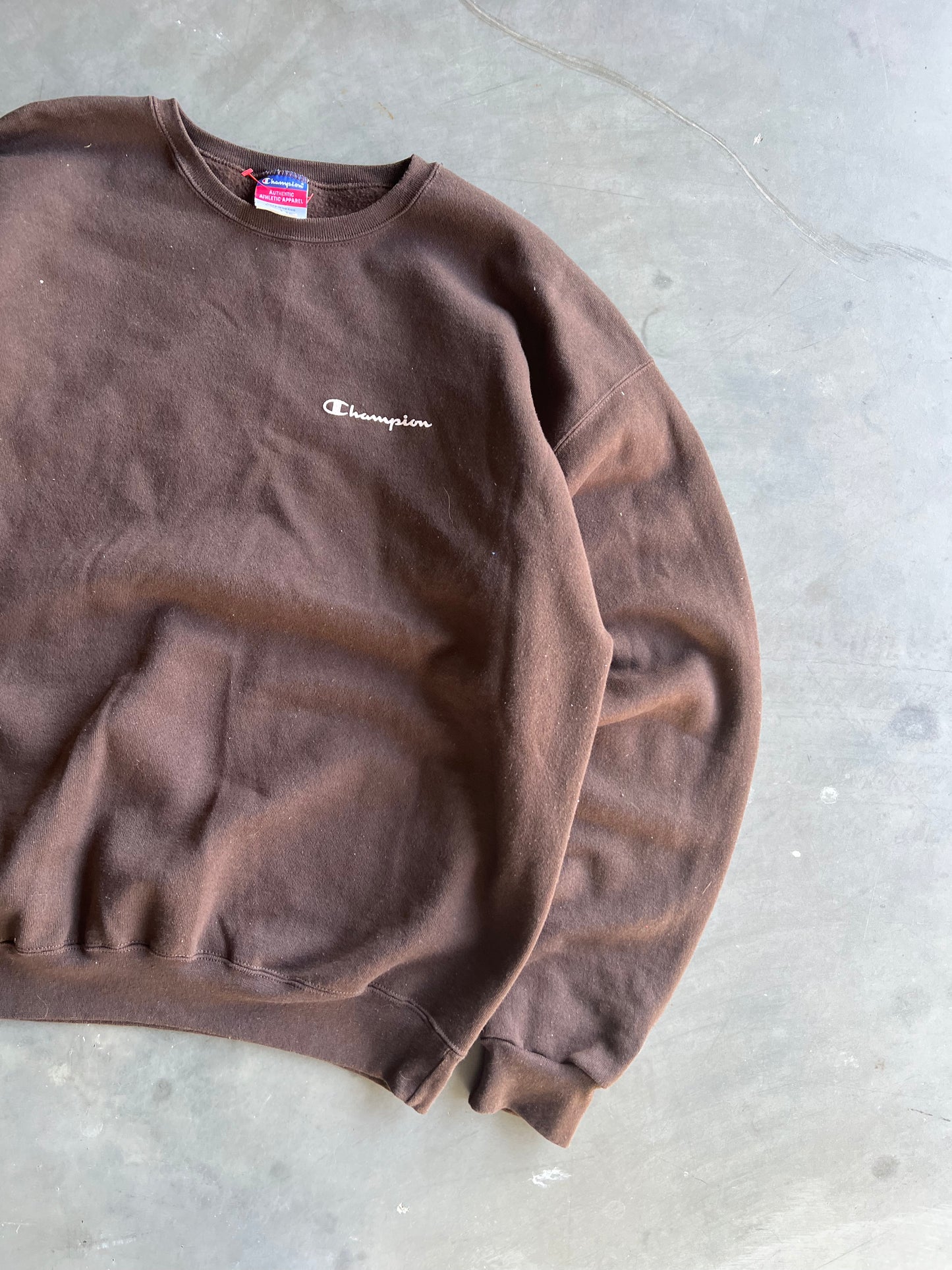 Vintage Mocha Brown Champion Crew - XL