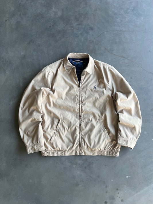 Vintage Cream Polo Bomber Jacket - L