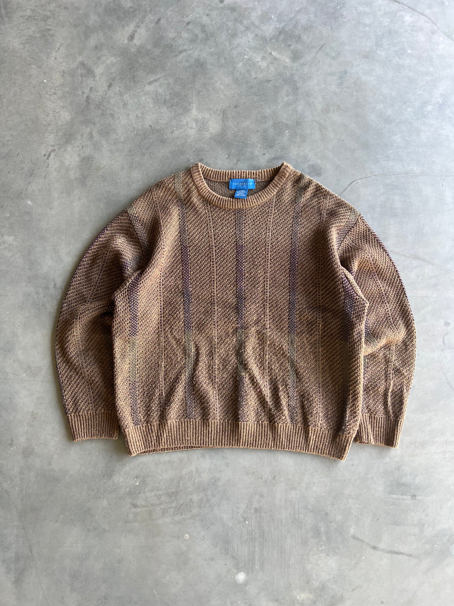 Vintage Brown Towncraft Knit Sweater - XL