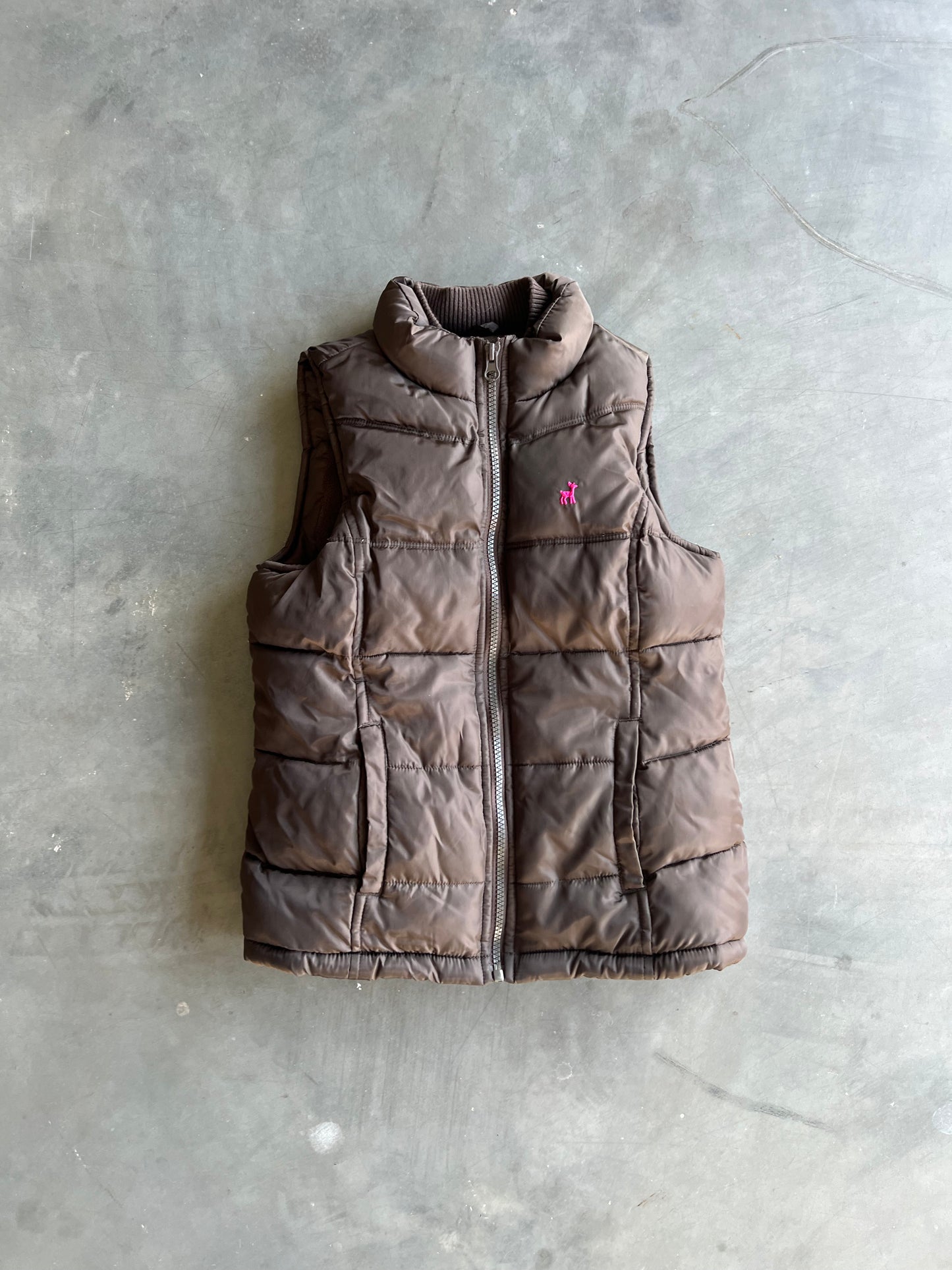 Vintage Brown Old Navy Puffer Vest - YL