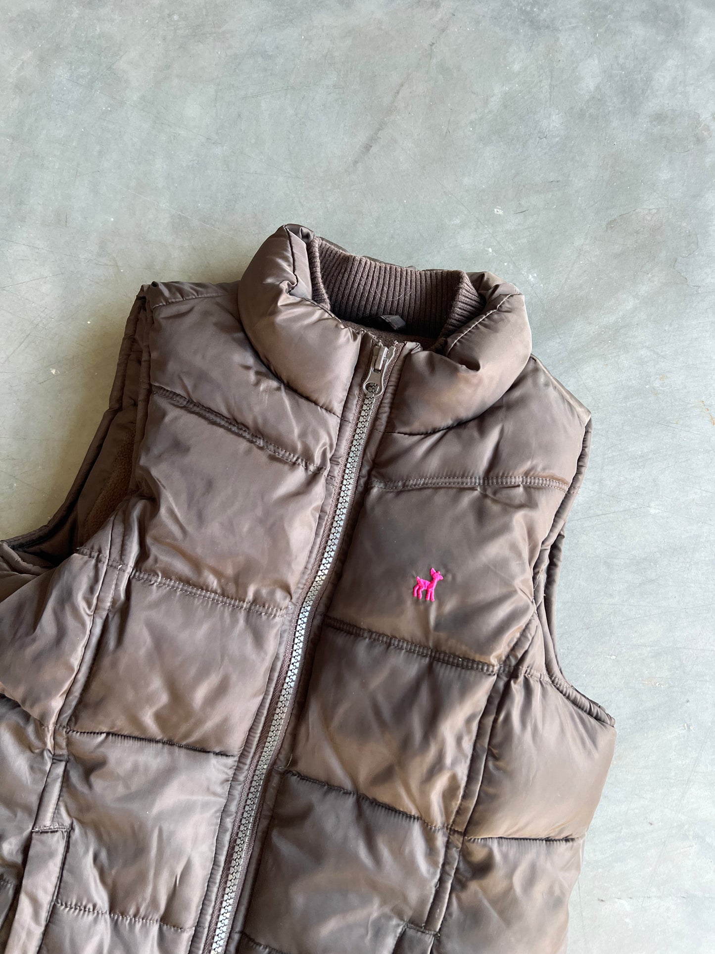 Vintage Brown Old Navy Puffer Vest - YL
