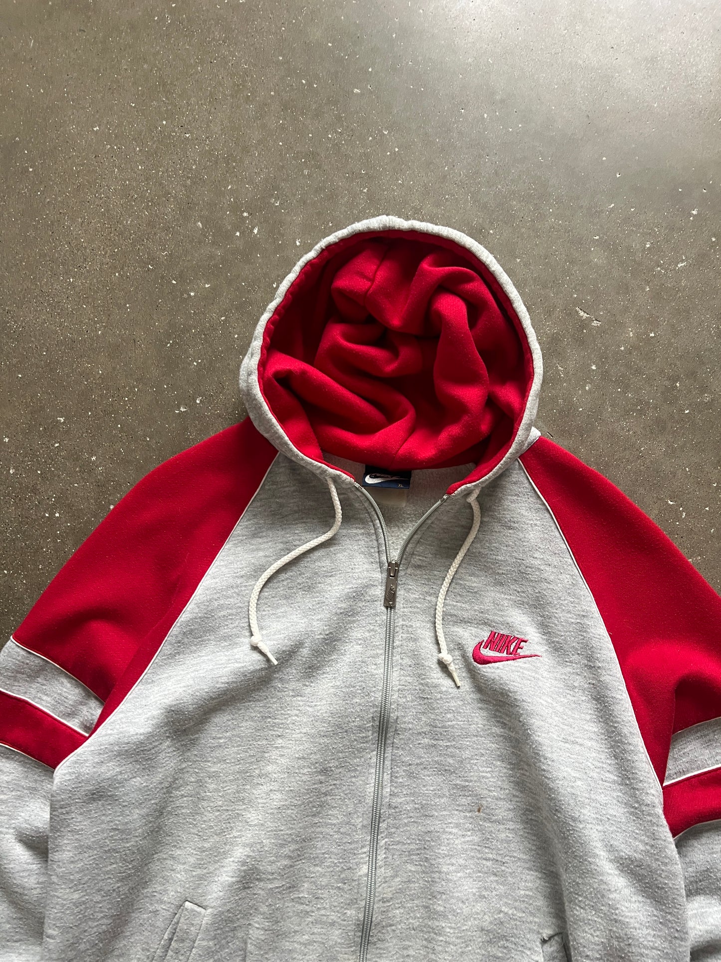 Vintage Grey 80s Nike Hoodie - XL