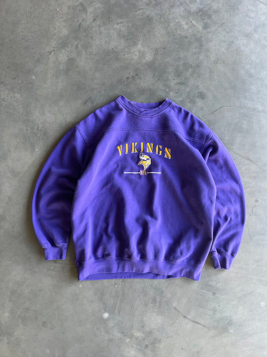 Vintage Purple Minnesota Vikings Crew - L