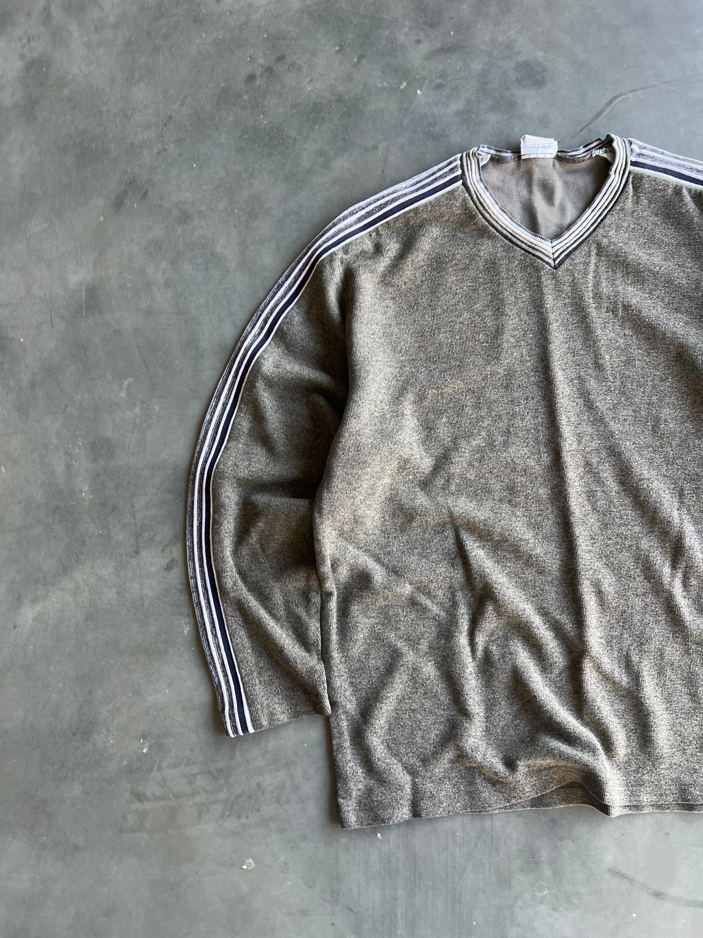 Vintage Green Stripped Y2k Thermal Shirt - XL