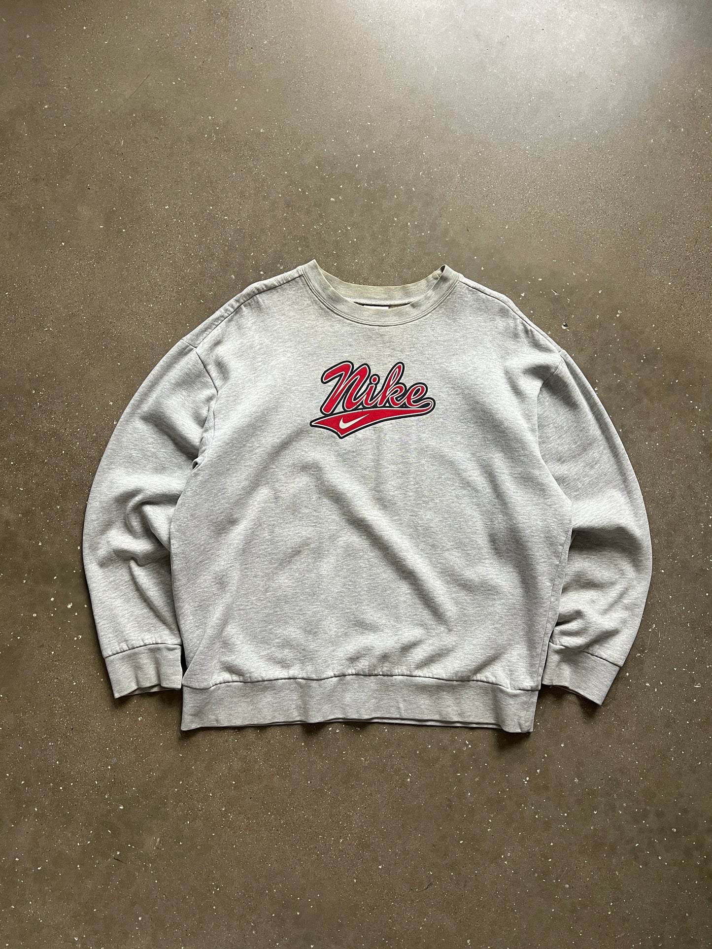 Vintage Grey Nike Spellout Crew - XL
