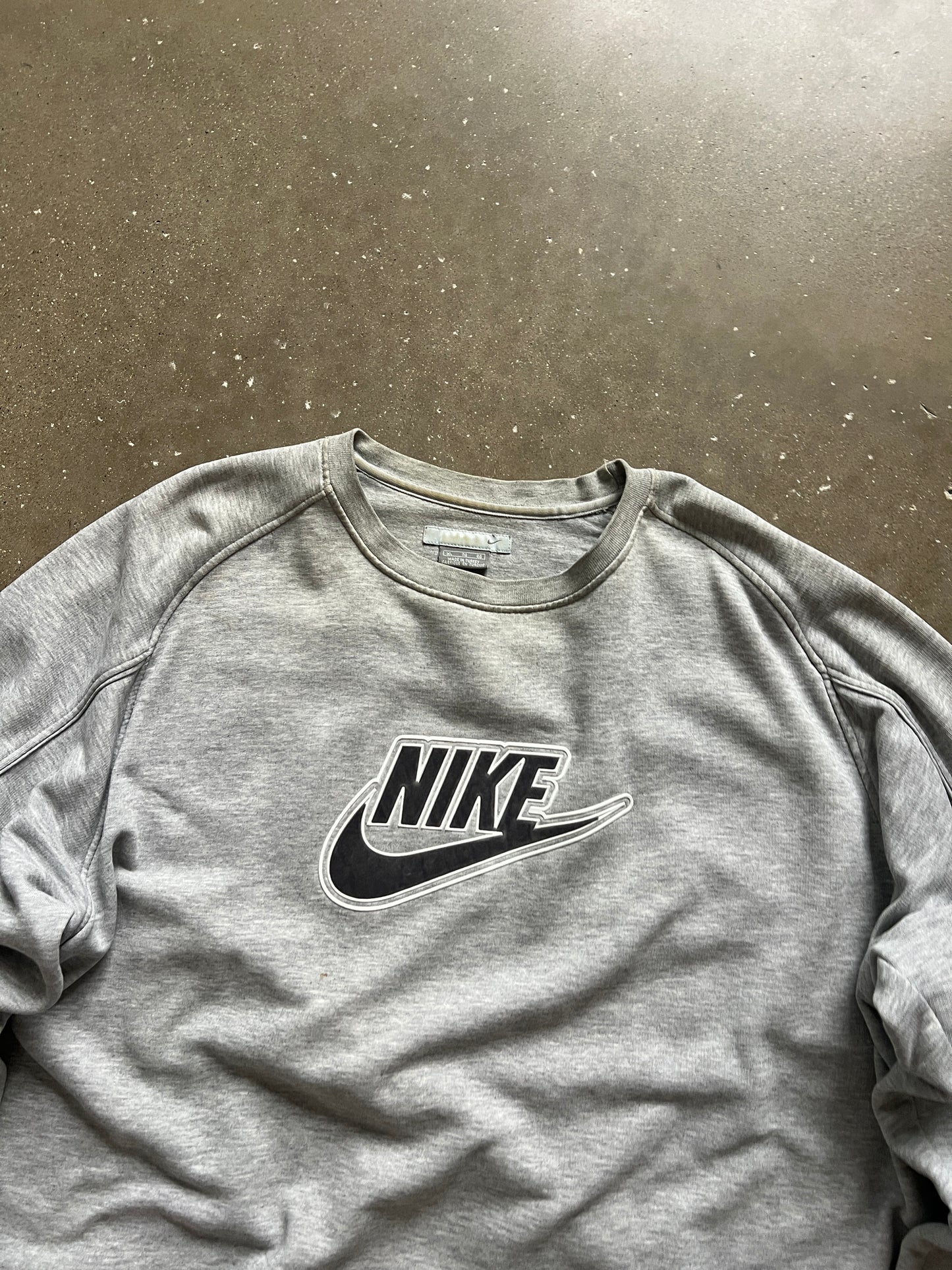 Vintage Grey Nike Spellout Crew - XL