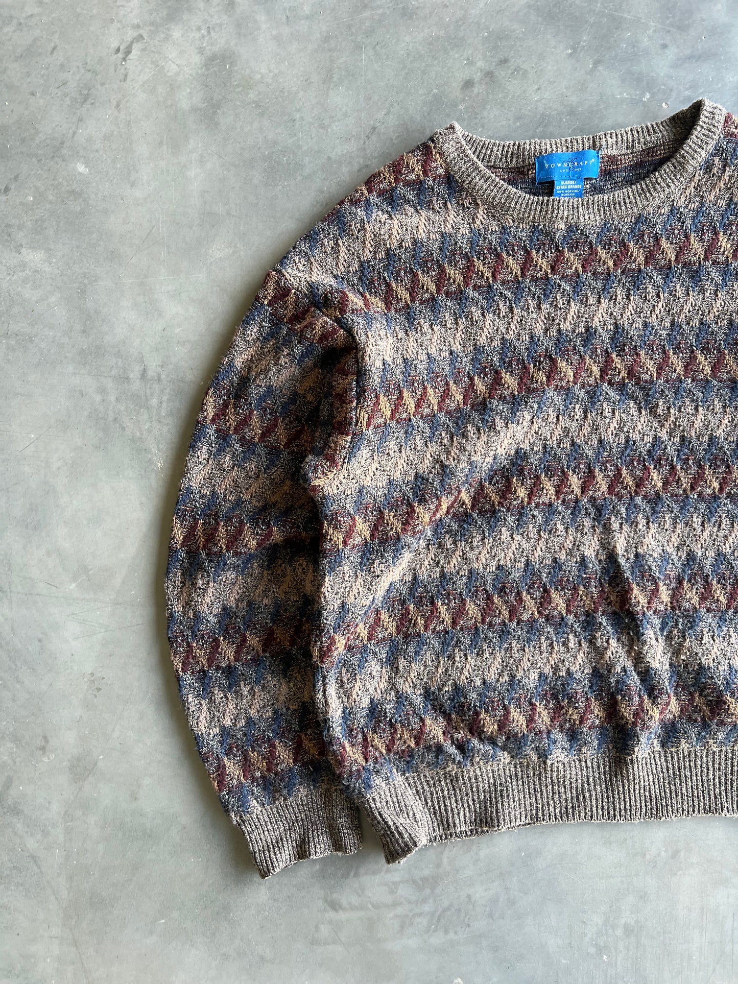 Vintage Amber Patterned Towncraft Sweater - XL