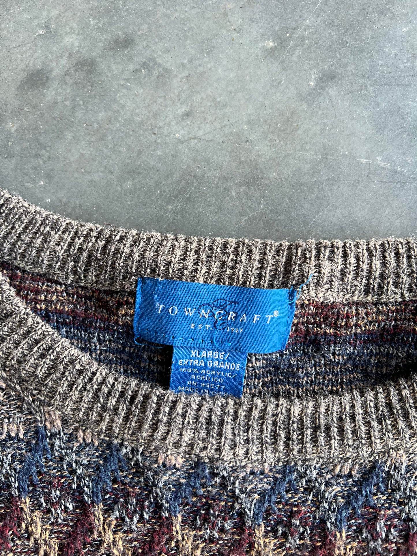 Vintage Amber Patterned Towncraft Sweater - XL