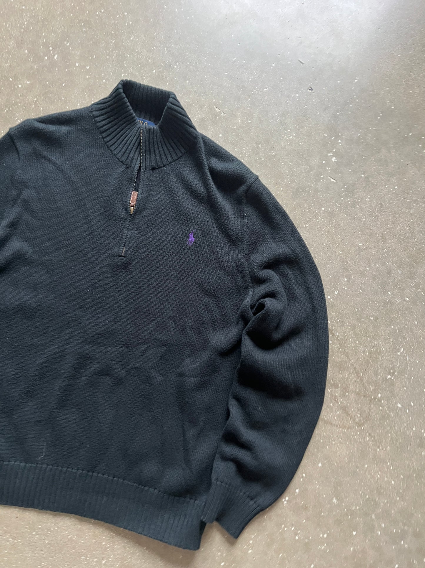 Vintage Black Polo Ralph Lauren Sweater - L