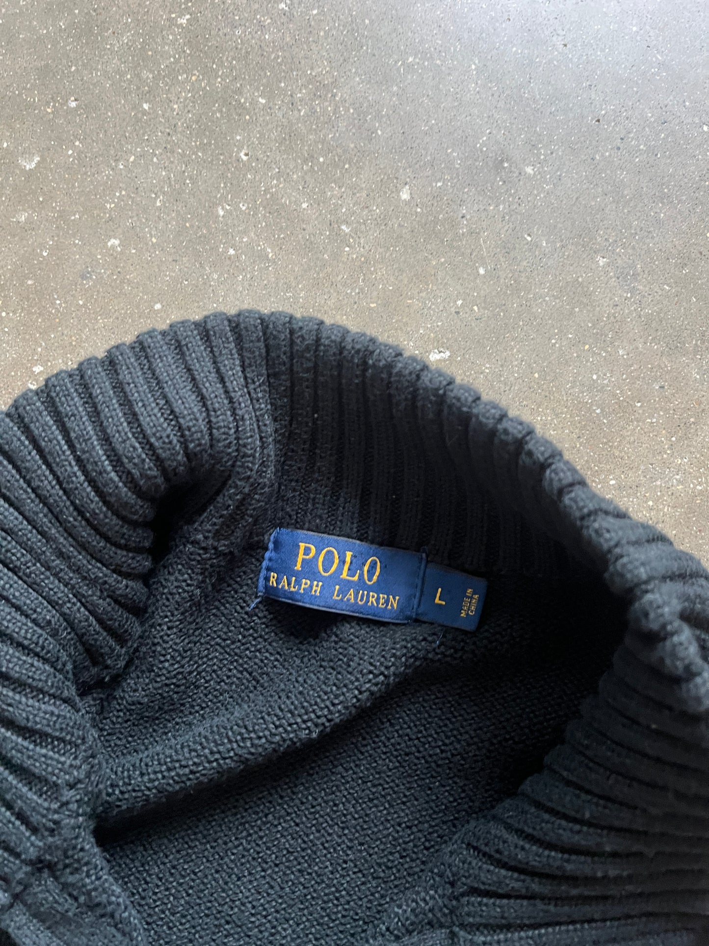 Vintage Black Polo Ralph Lauren Sweater - L
