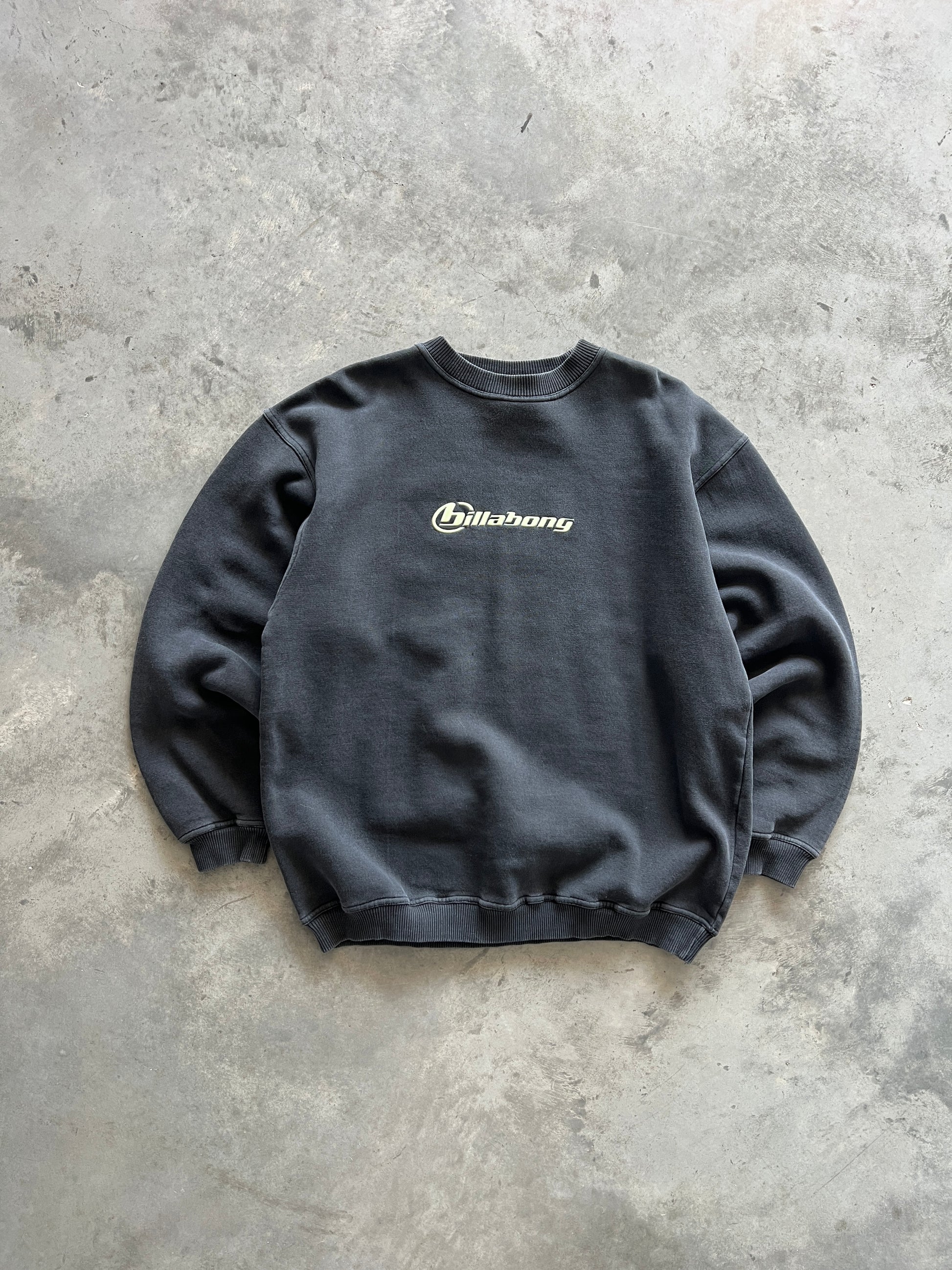 Vintage Black Billabong Spellout Crew - L
