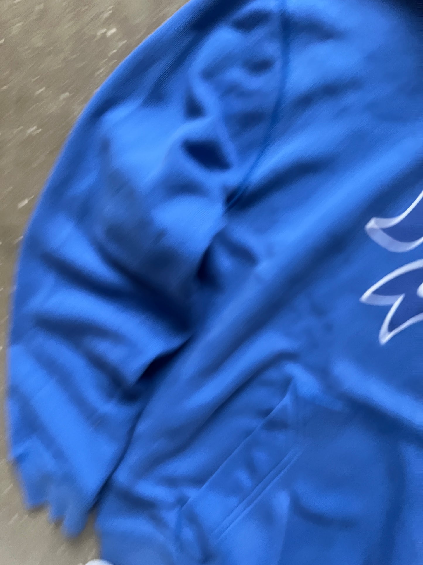 Vintage Blue Nike Spellout Hoodie - L