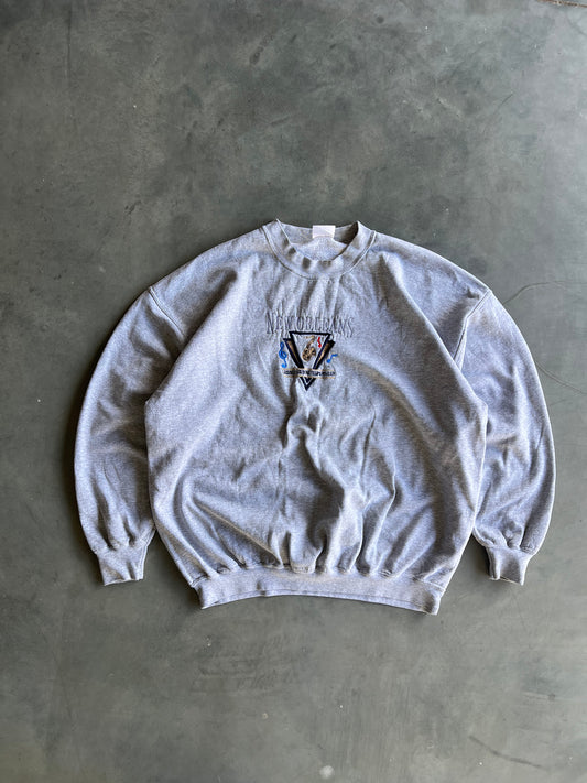 Vintage Grey New Orleans Jazz Crew - XL