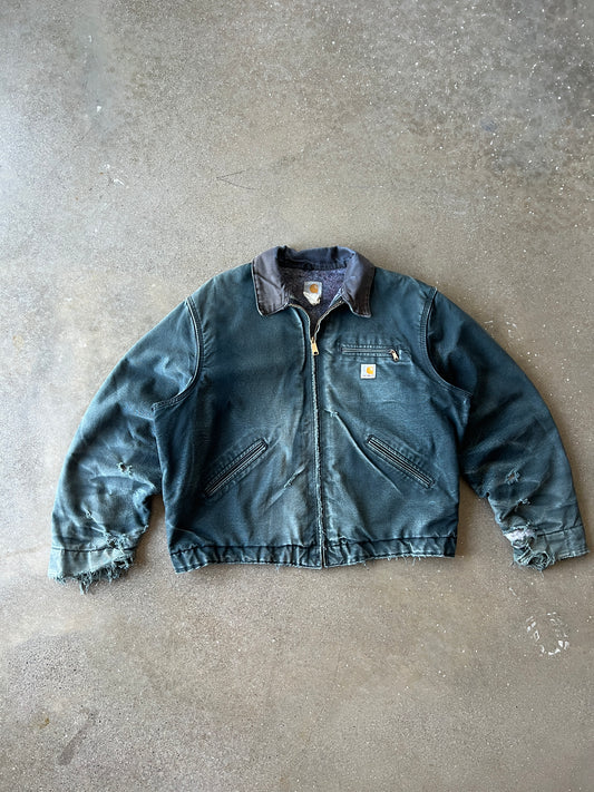Vintage Faded Black Carhartt Detroit Jacket - XL