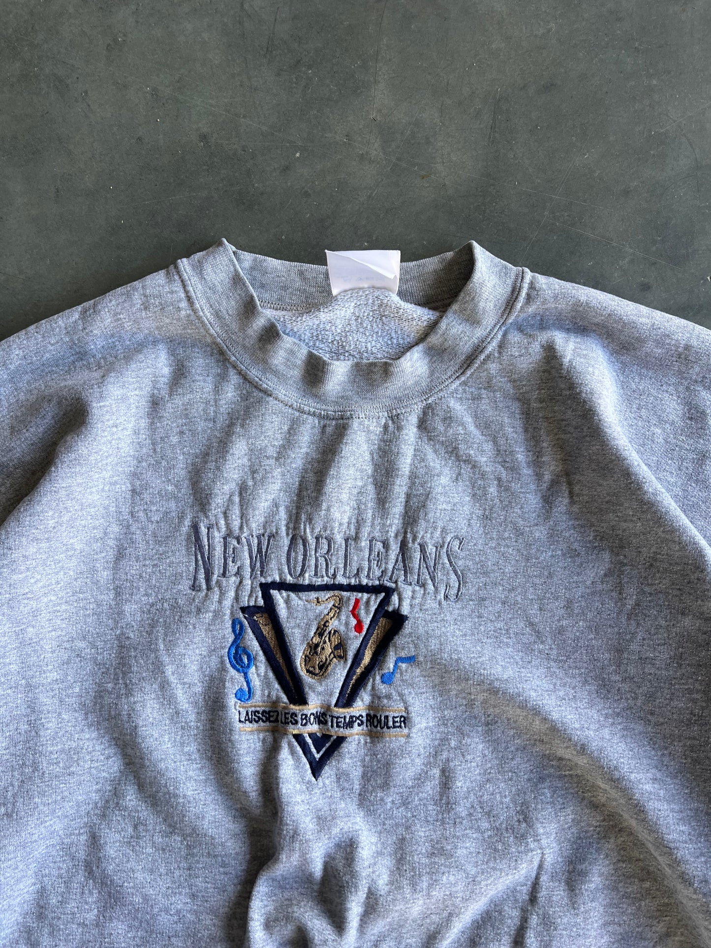 Vintage Grey New Orleans Jazz Crew - XL