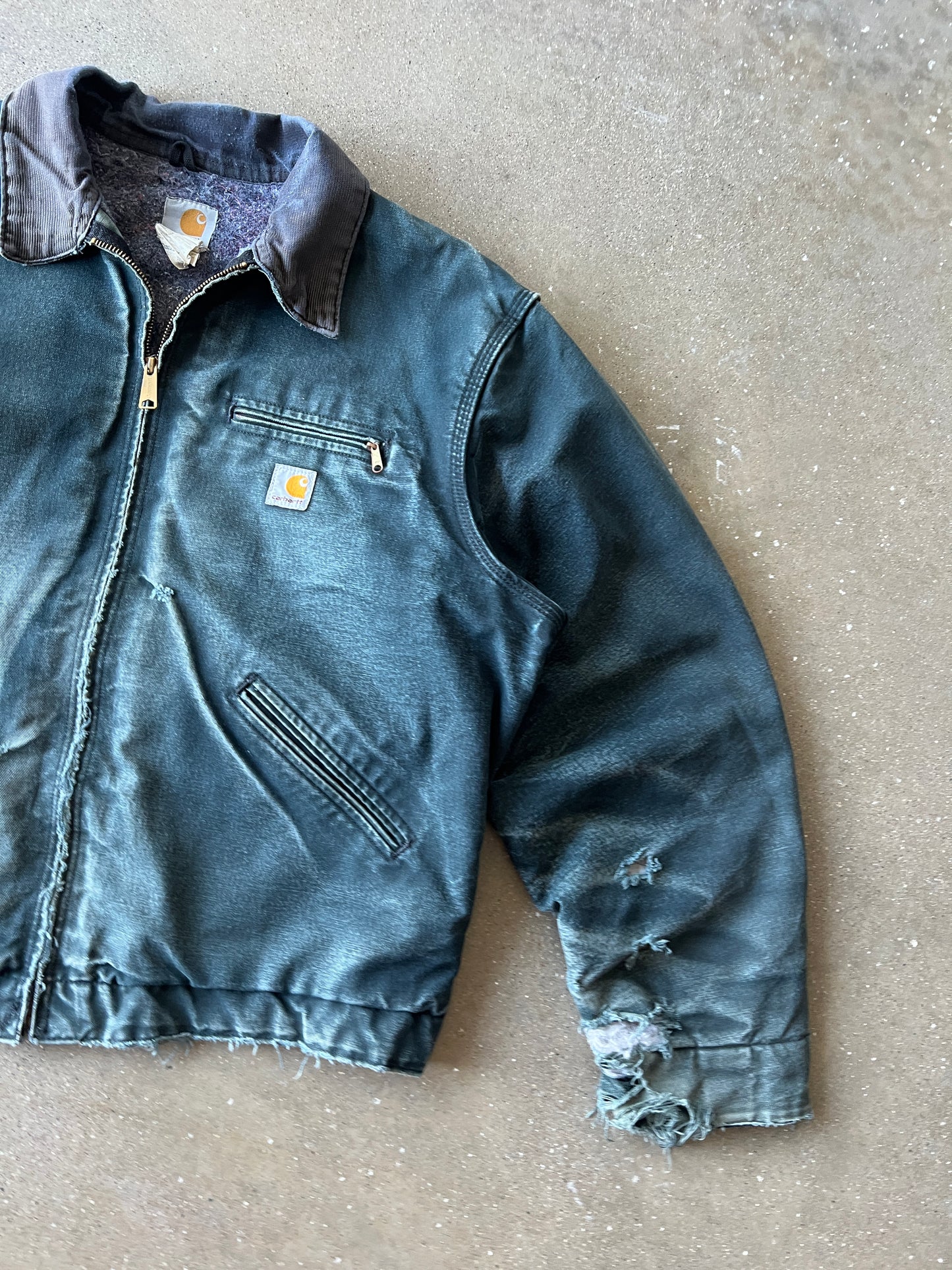Vintage Faded Black Carhartt Detroit Jacket - XL