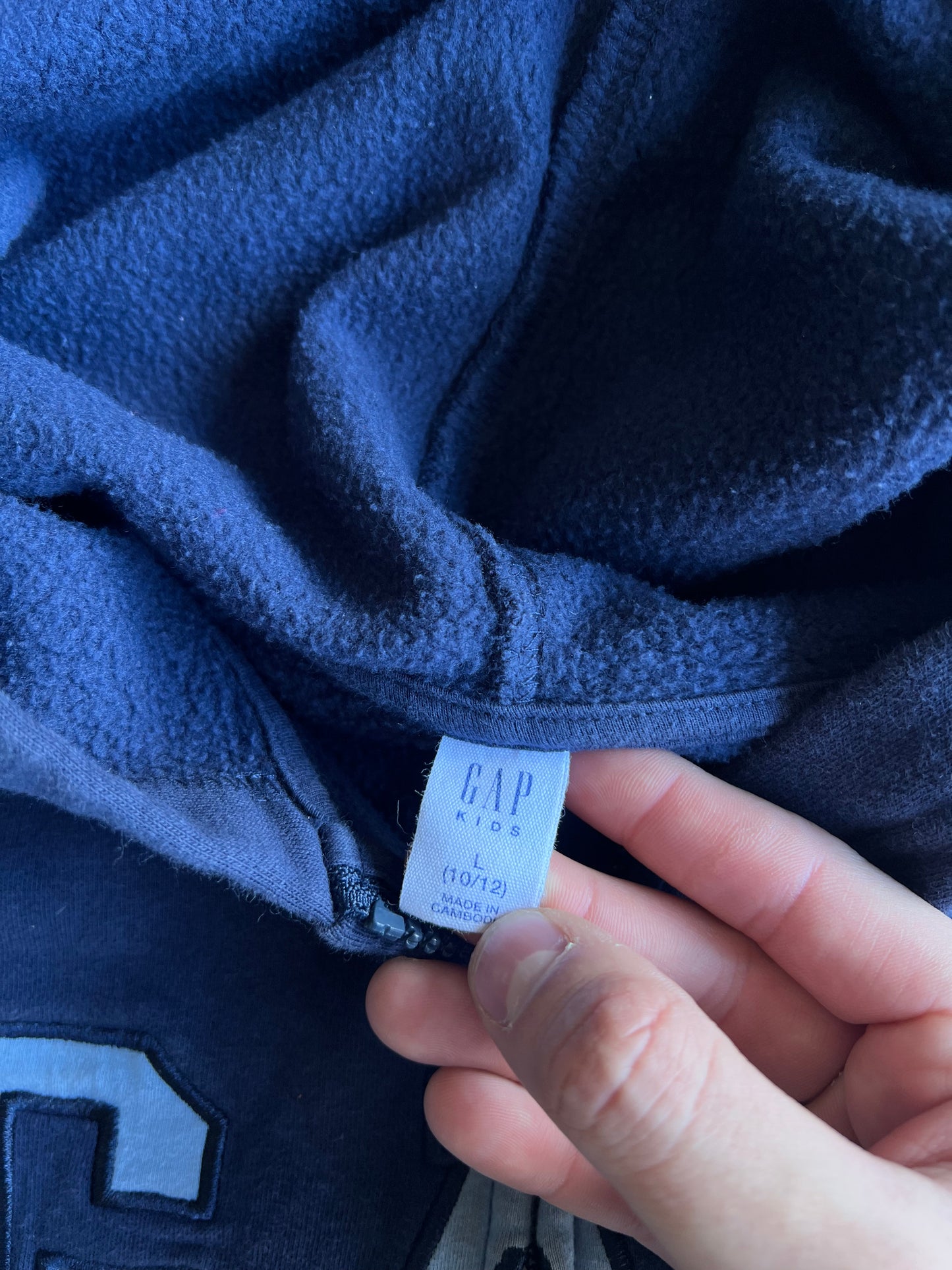 Vintage Navy Blue Gap Zip Hoodie - L