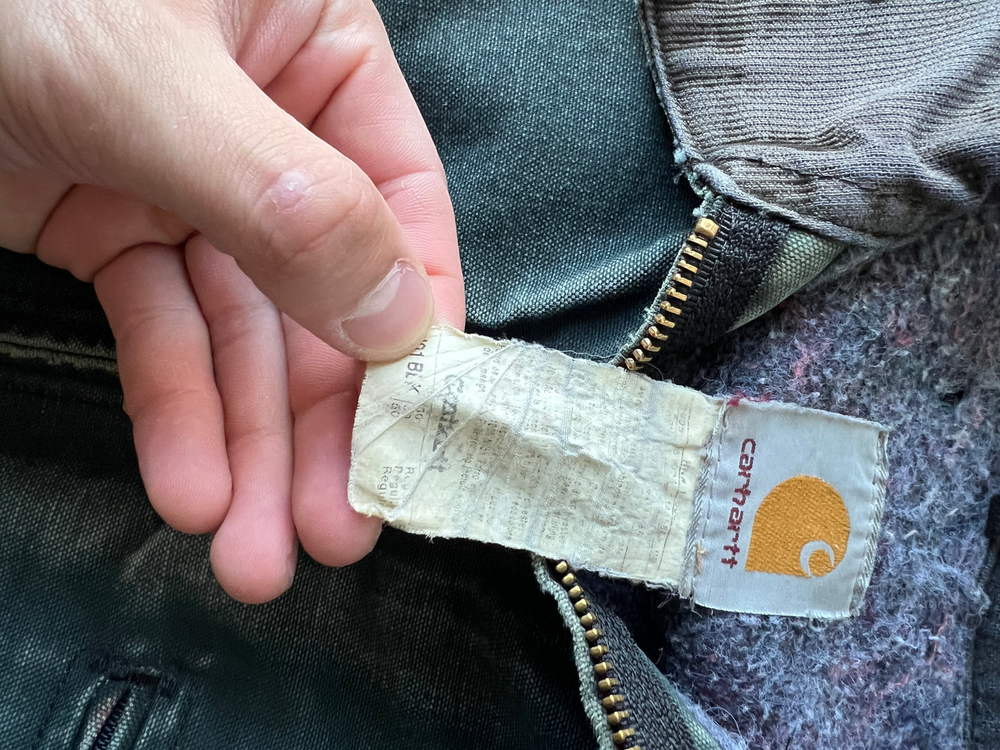 Vintage Faded Black Carhartt Detroit Jacket - XL