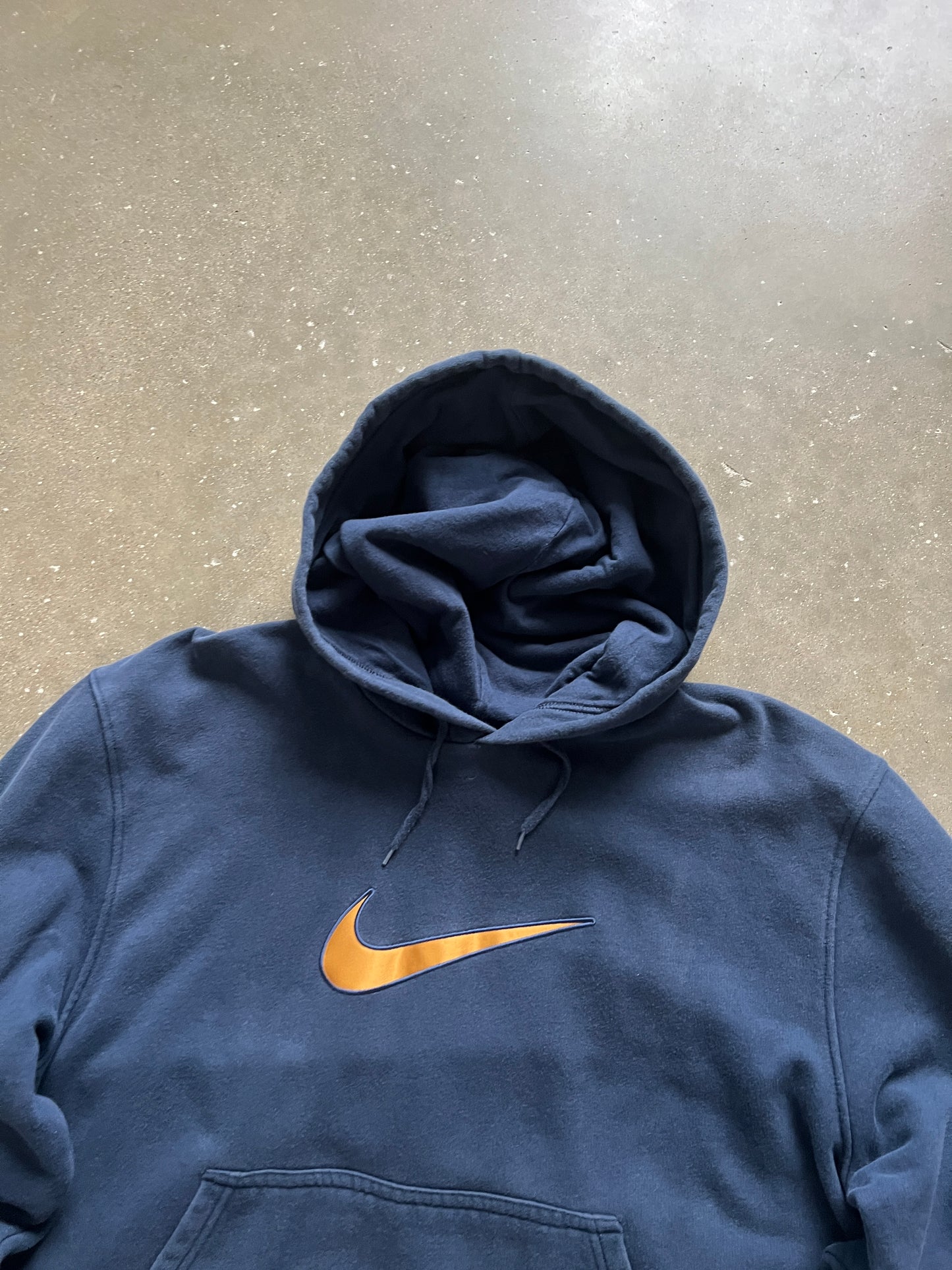 Vintage Deep Blue Nike Swoosh Hoodie - L