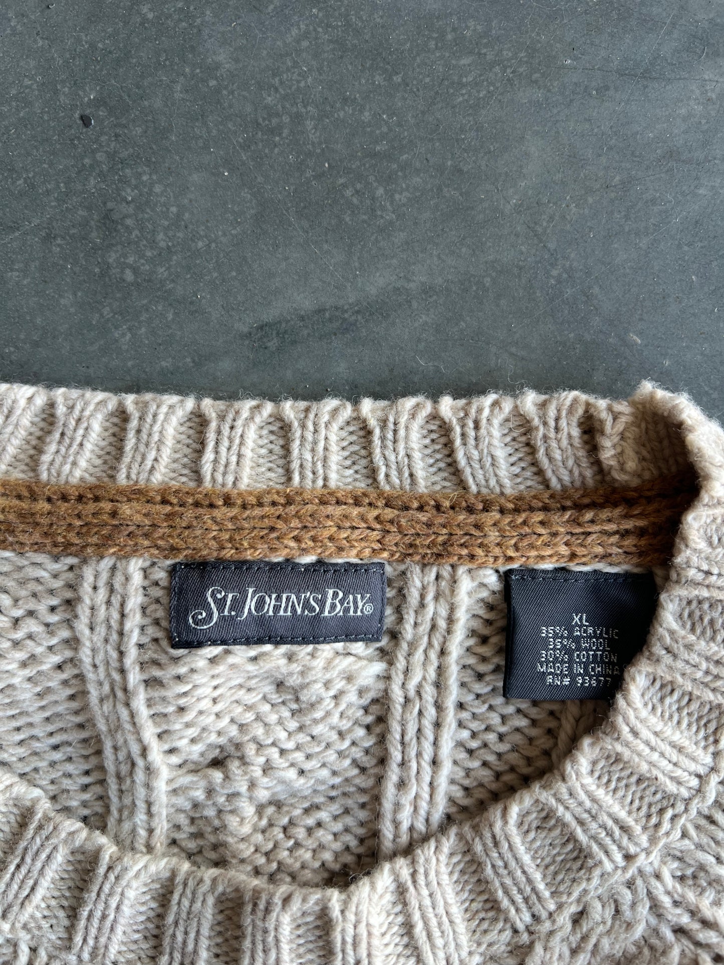 Vintage Cream St. Johns Bay Sweater - XL
