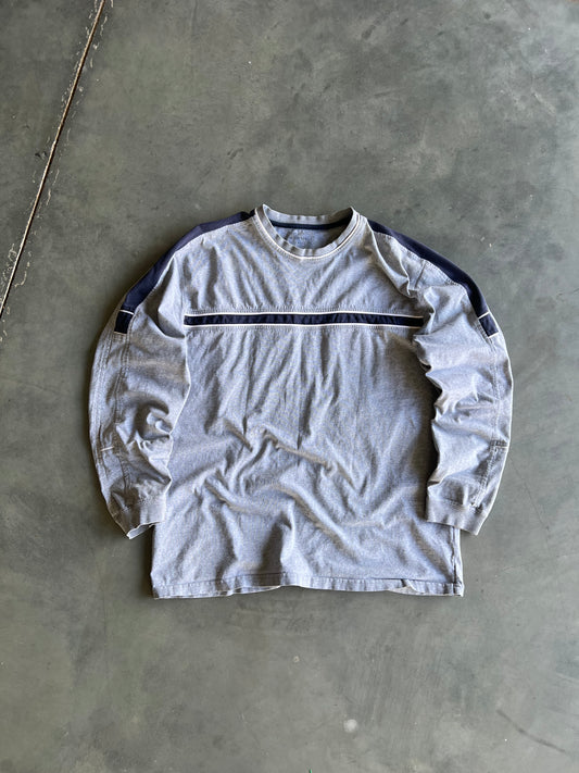 Vintage Grey Stripped Longsleeve Shirt - L