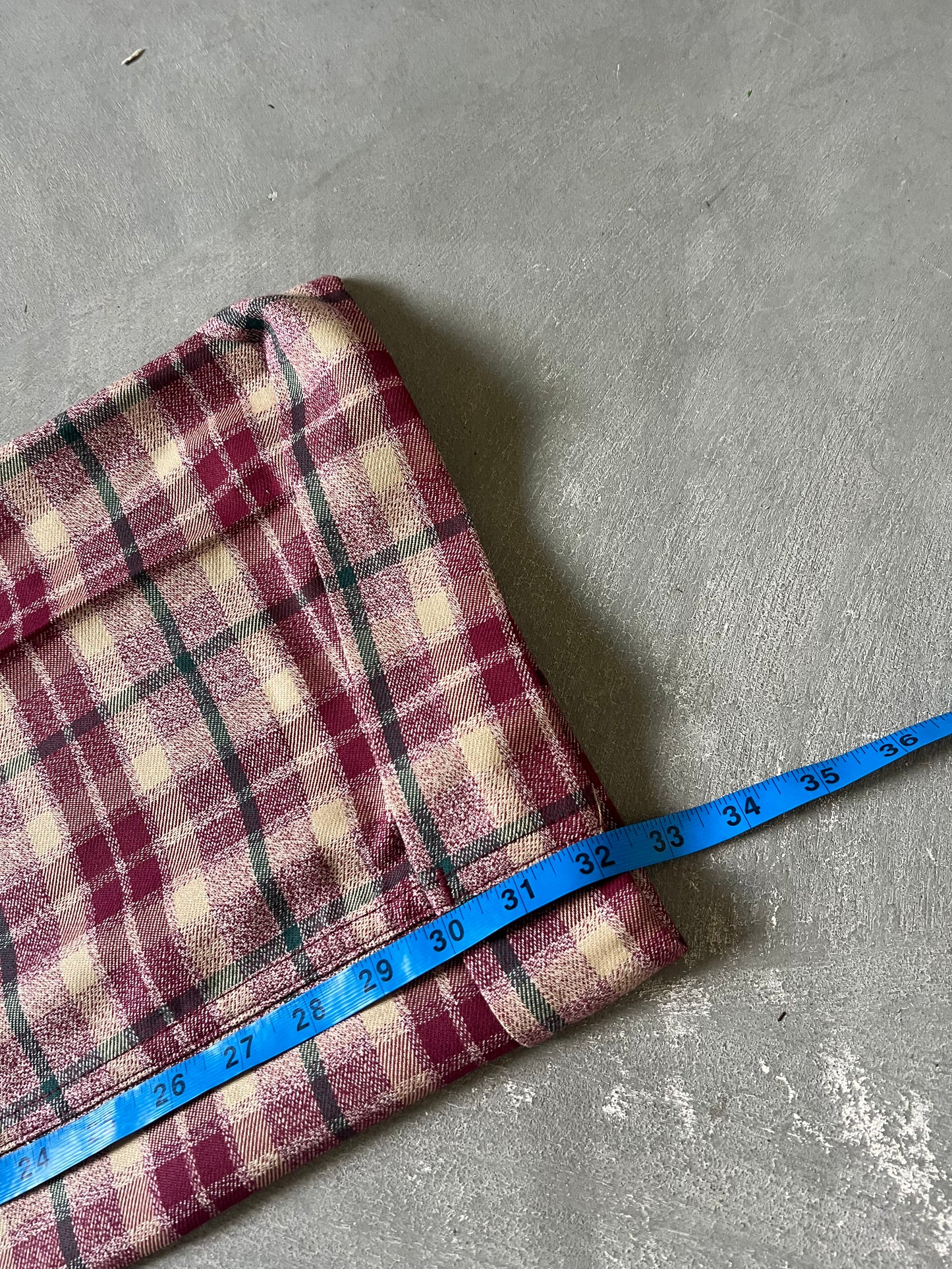 Vintage 1970s Plaid Red Disco Pants - 22