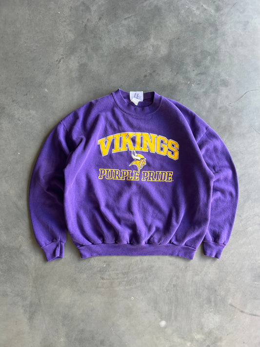 Vintage Purple Minnesota Vikings Crew - XL