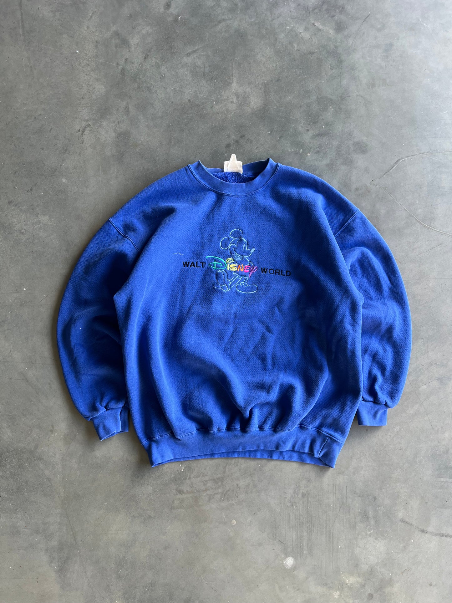 Vintage Blue Walt Disney World Crew - XL
