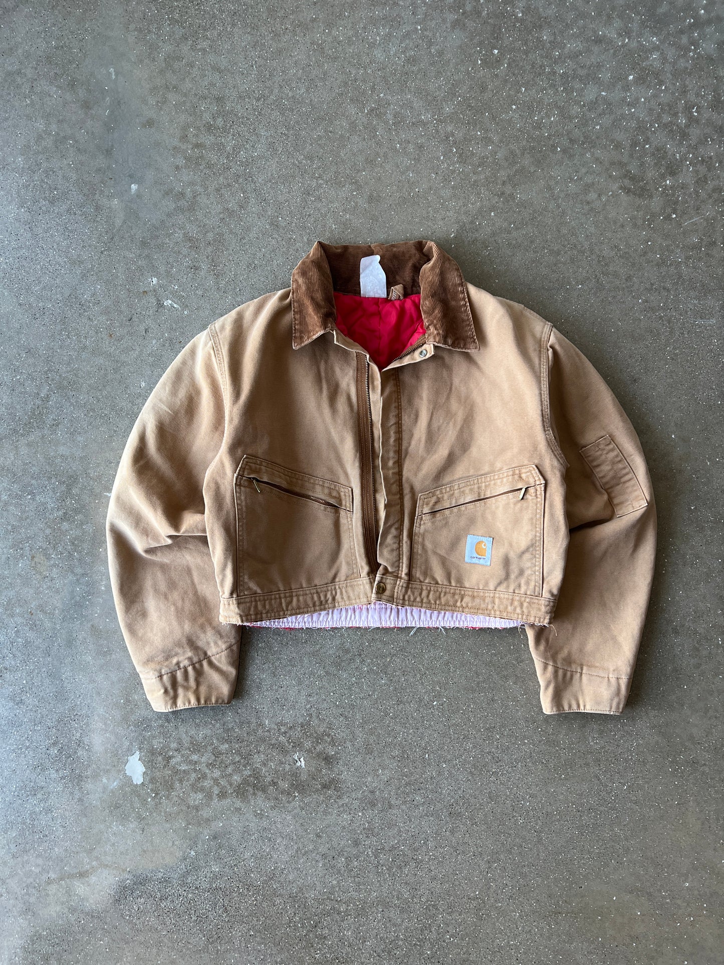 Vintage Carmel Tan Cropped Carhartt Jacket - L