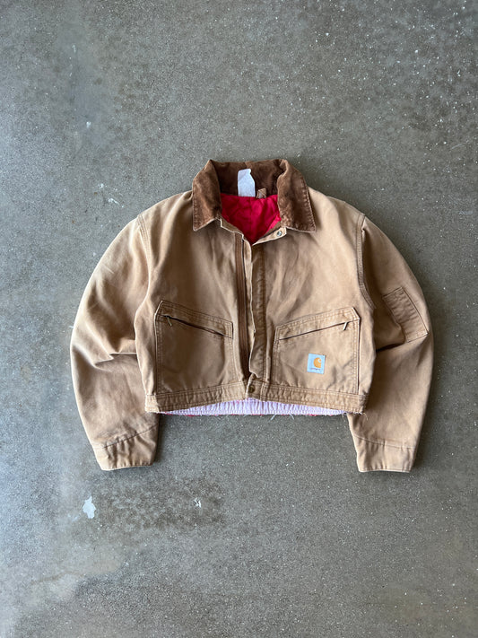 Vintage Carmel Tan Cropped Carhartt Jacket - L