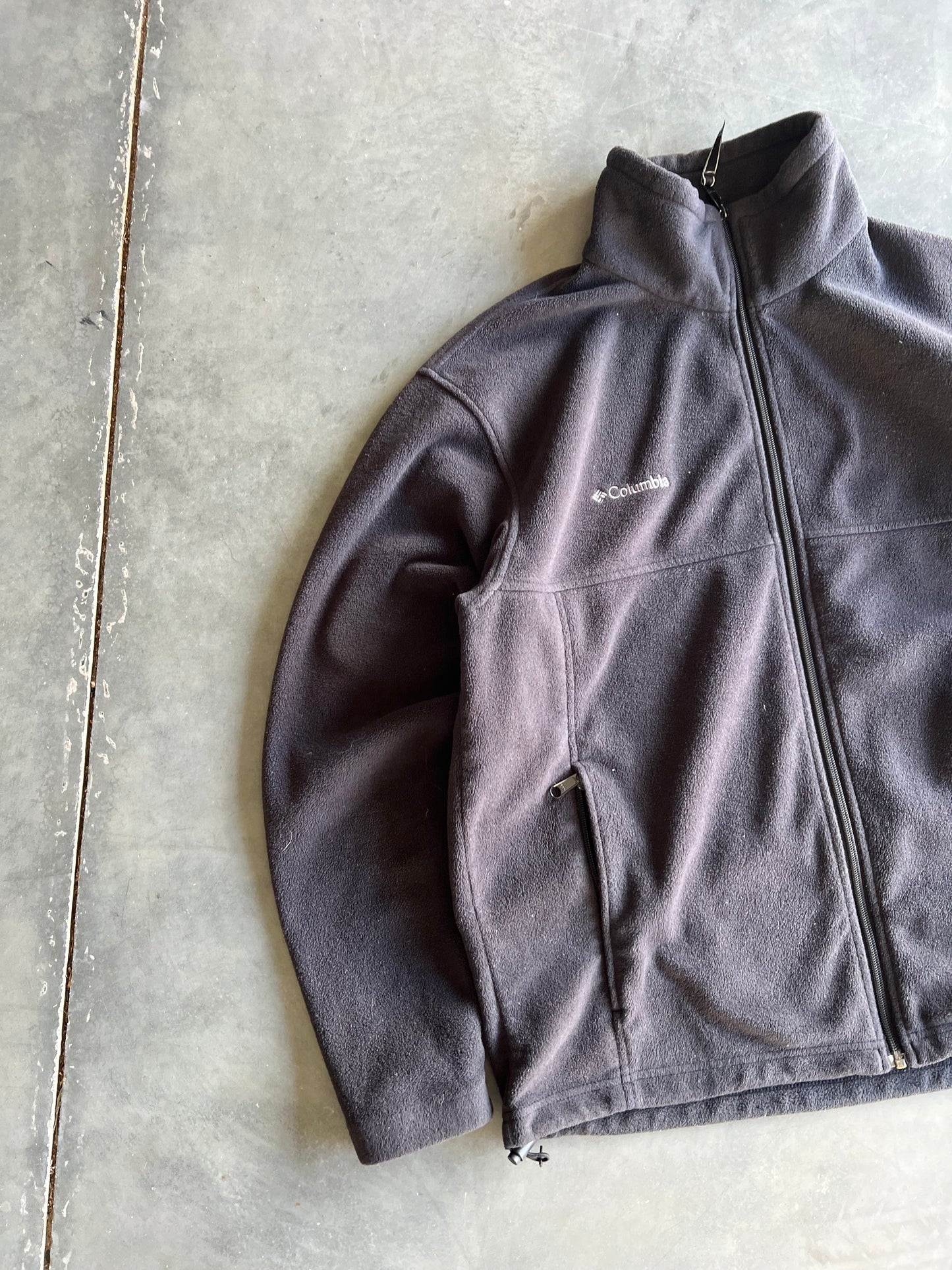 Vintage Black Columbia Zip Fleece Jacket - L