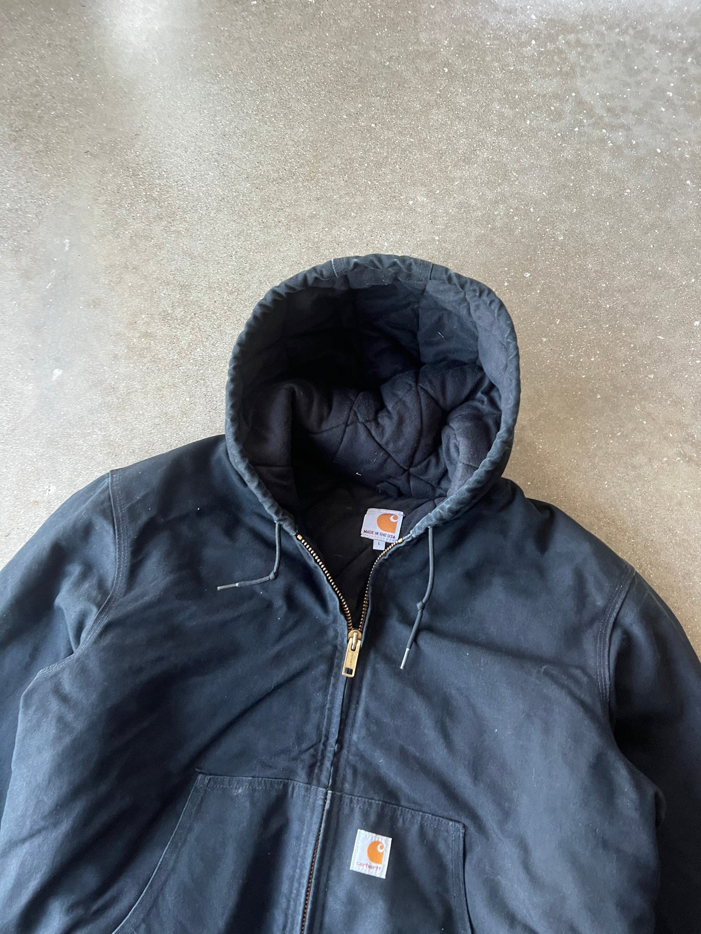 Vintage Dark Black Carhartt Jacket - L