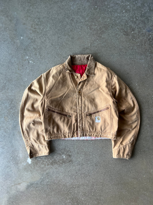 Vintage Carmel Tan Cropped Carhartt Jacket - L