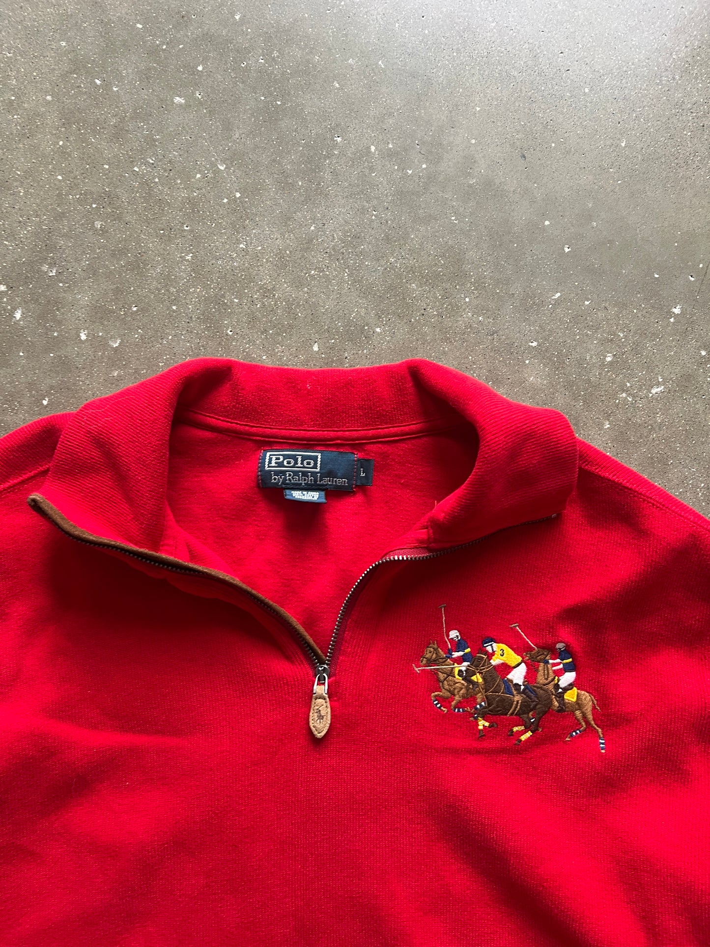 Vintage Red Polo Ralph Lauren Sweater - L