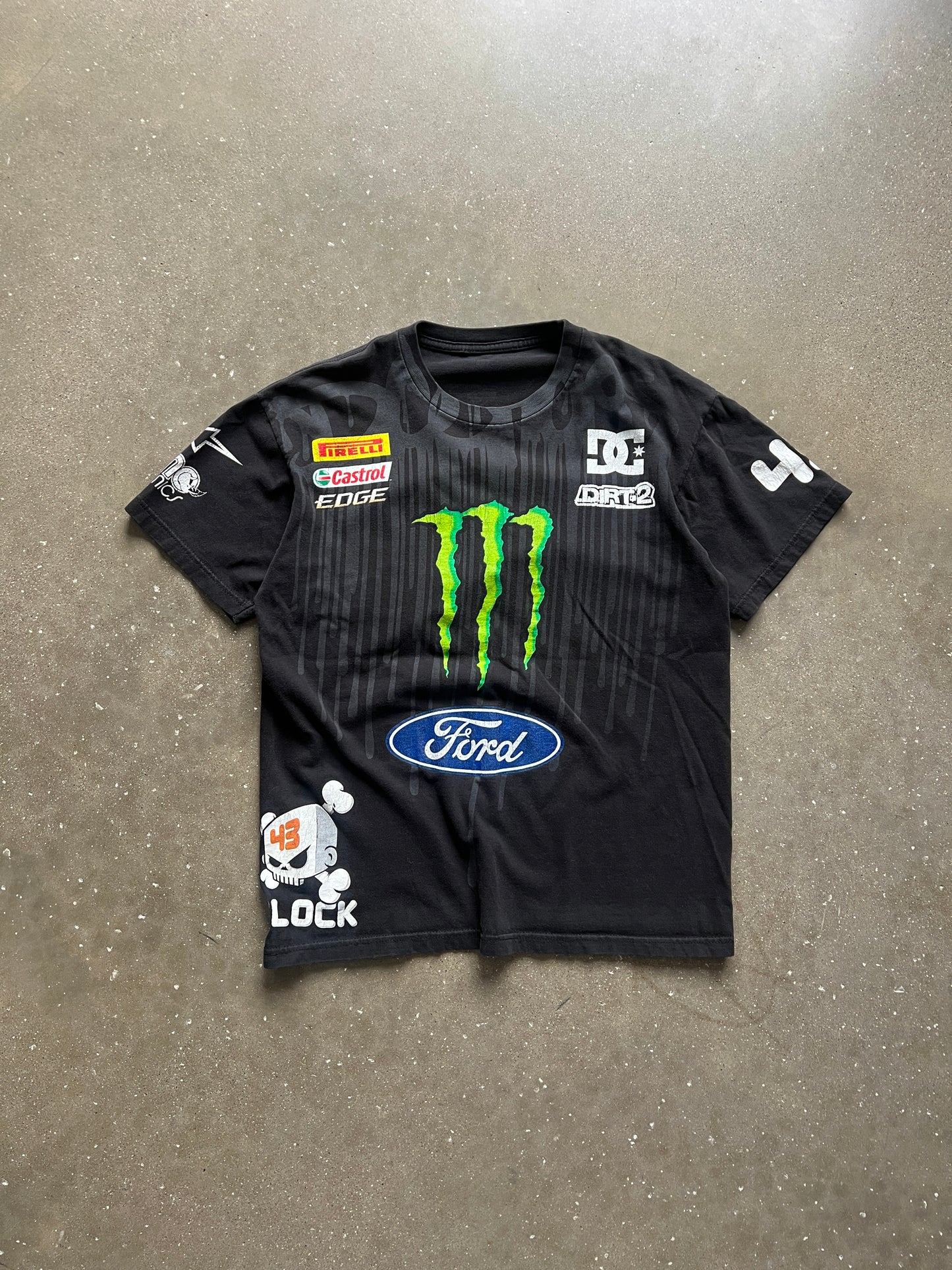 Vintage Black Monster Energy Racing Shirt - M
