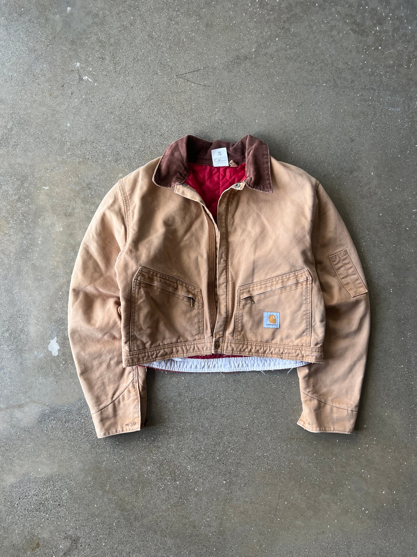 Vintage Carmel Tan Cropped Carhartt Jacket - L