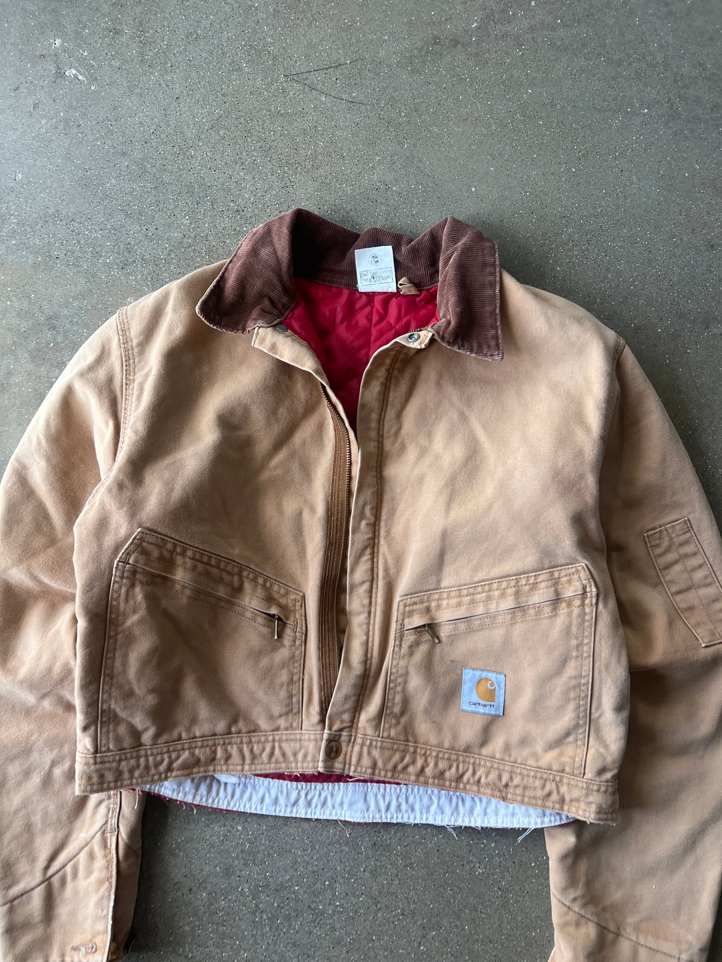 Vintage Carmel Tan Cropped Carhartt Jacket - L