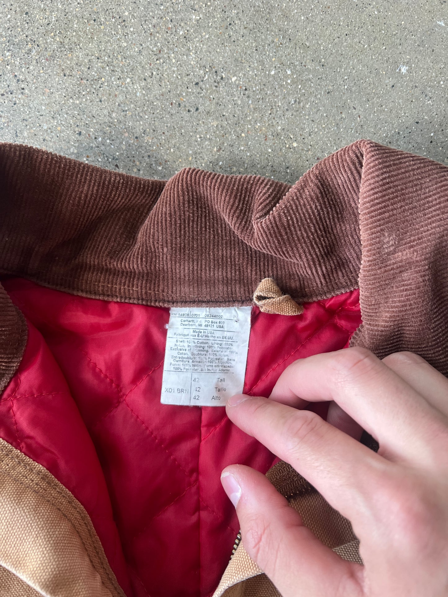 Vintage Carmel Tan Cropped Carhartt Jacket - L